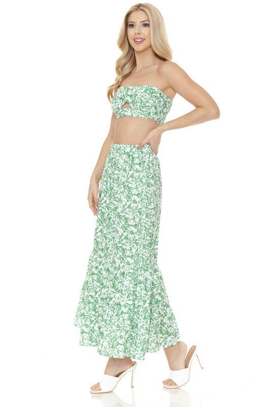 Women's Floral Skirt and TOP Set - Demented Sisters