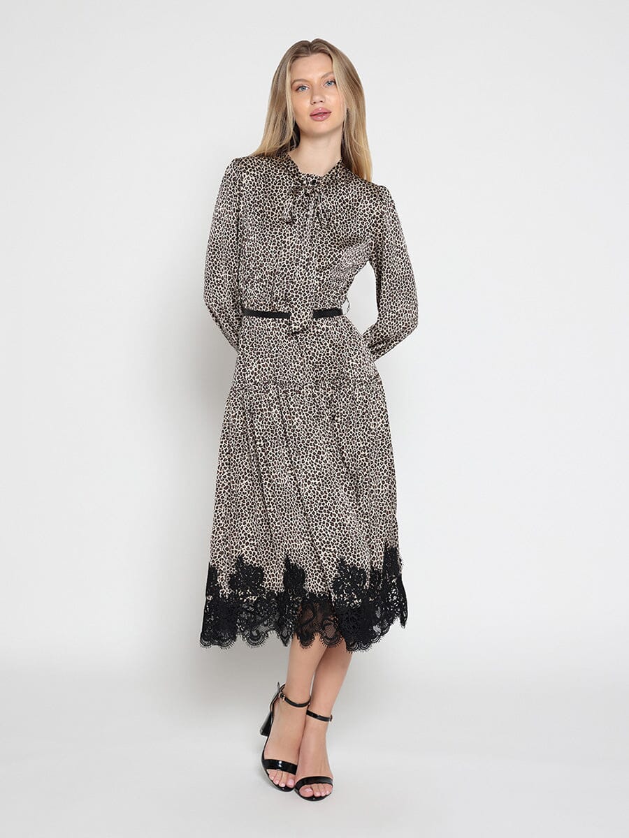 Women's Leopard Silk Casual Dress - Demented Sisters