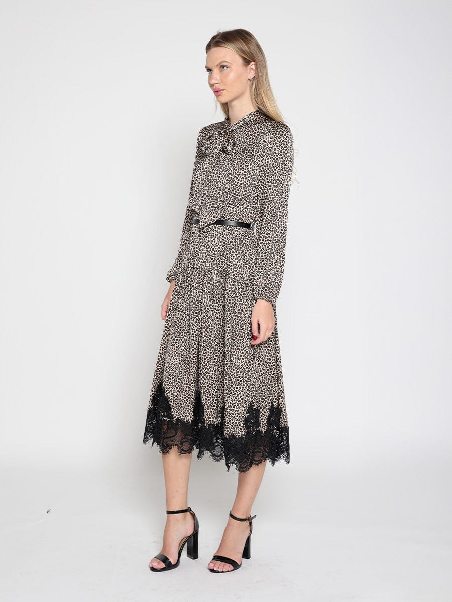 Women's Leopard Silk Casual Dress - Demented Sisters