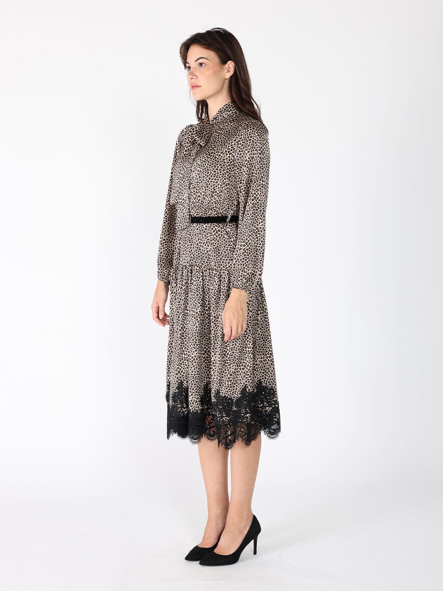 Women's Leopard Silk Casual Dress - Demented Sisters