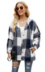 Women's Long Sleeve Shacket With Hooded - Demented Sisters