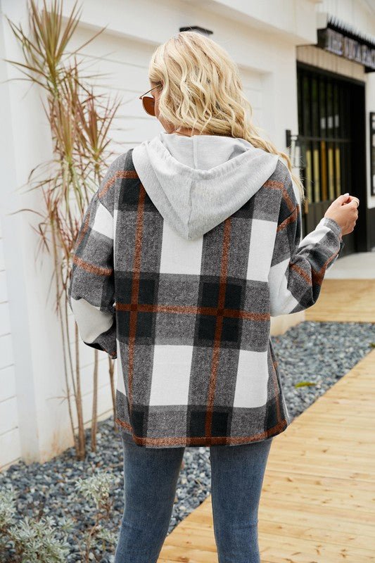 Women's Long Sleeve Shacket With Hooded - Demented Sisters