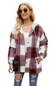 Women's Long Sleeve Shacket With Hooded - Demented Sisters