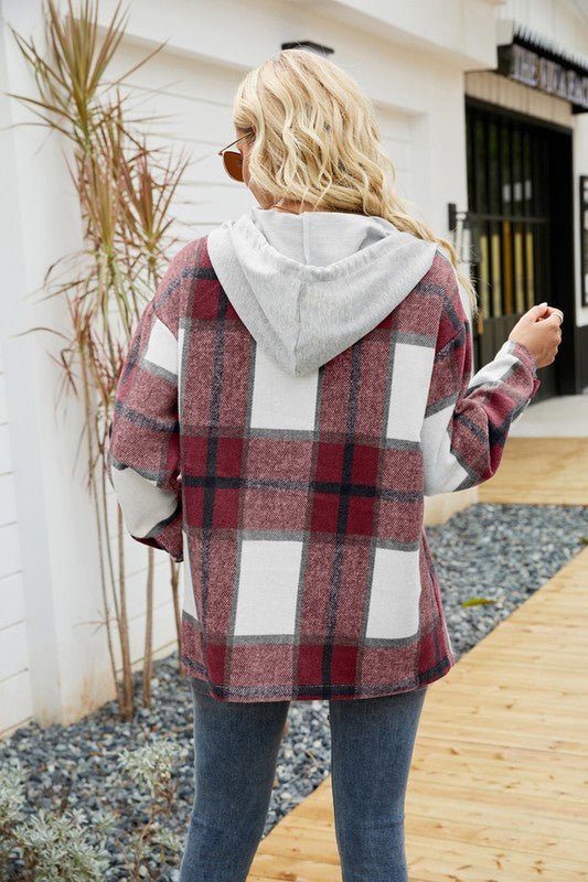 Women's Long Sleeve Shacket With Hooded - Demented Sisters