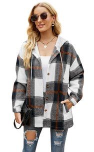 Women's Long Sleeve Shacket With Hooded - Demented Sisters