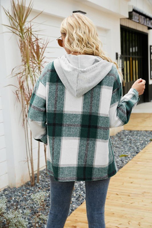 Women's Long Sleeve Shacket With Hooded - Demented Sisters