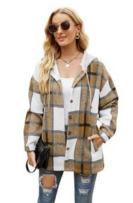 Women's Long Sleeve Shacket With Hooded - Demented Sisters