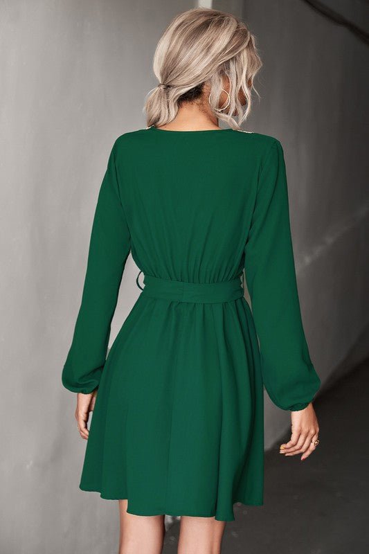 Women's Long Sleeve V Neck Mid Dress - Demented Sisters