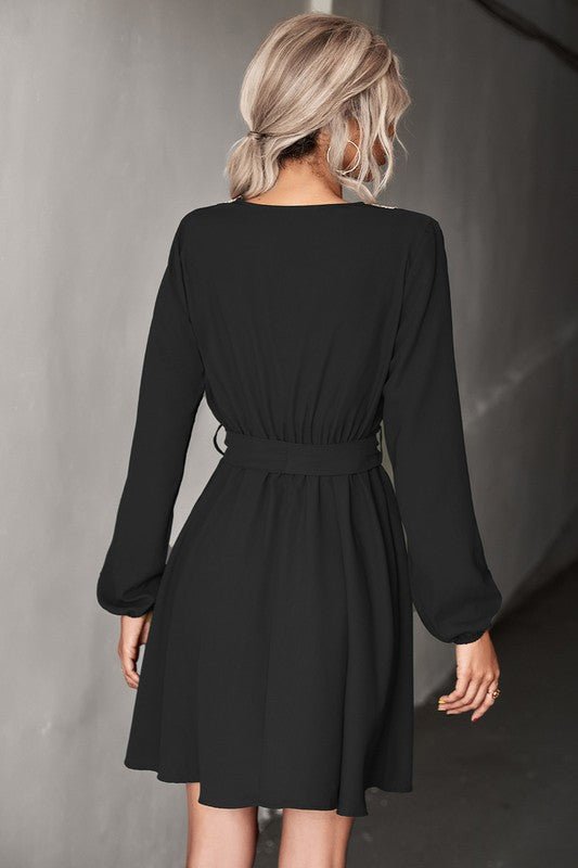 Women's Long Sleeve V Neck Mid Dress - Demented Sisters