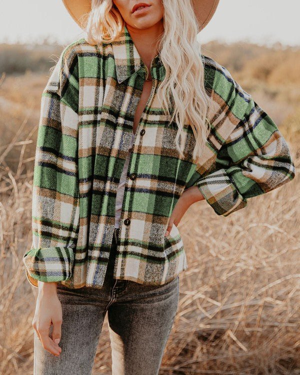 Women's Plaid Shacket - Demented Sisters