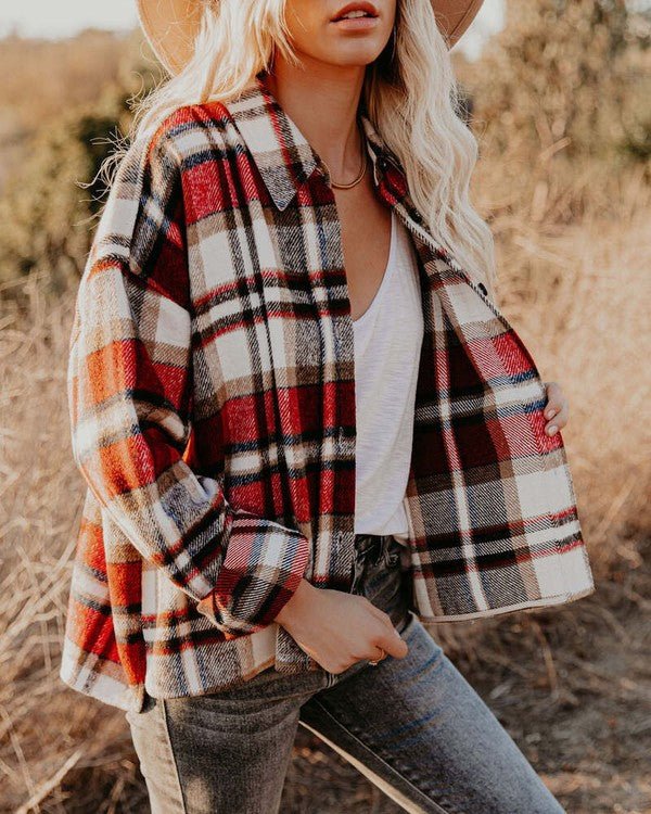 Women's Plaid Shacket - Demented Sisters