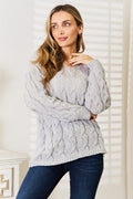 Woven Right Cable - Knit Hooded Sweater - Demented Sisters