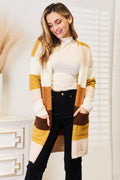 Woven Right Color Block Dropped Shoulder Cardigan - Demented Sisters