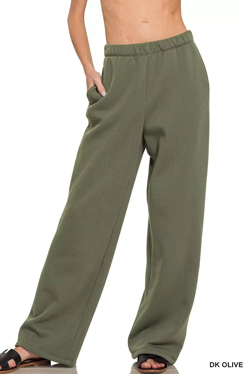 Zenana Fleece Sweatpant with Pockets - Demented Sisters