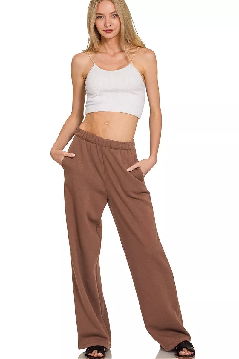 Zenana Fleece Sweatpant with Pockets - Demented Sisters