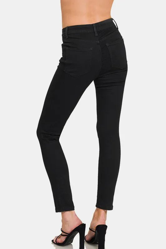 Zenana High Rise Skinny Jeans with Pockets - Demented Sisters