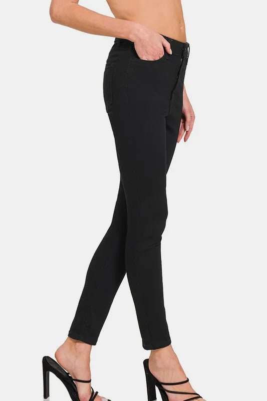 Zenana High Rise Skinny Jeans with Pockets - Demented Sisters